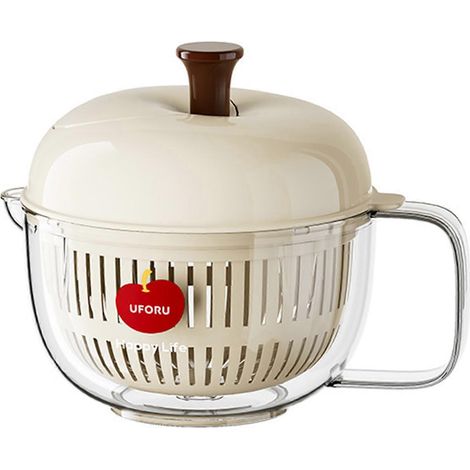 Séchoir à fruits, légumes et salades multifonctionnel Nettoyeur et séchoir à légumes Indispensable pour la cuisine familiale Blanc (1/4)