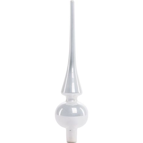 TrendLine Christbaumspitze 26 cm Glas Weiß Baumspitze Weihnachtsbaumspitze