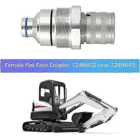 7246802 Raccord rapide hydraulique femelle à face plate de rechange pour chargeuse compacte Bobcat autoroute (1/4)