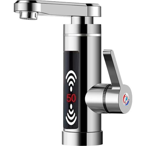 Electric LED faucet, instantaneous water heater, 3 kW stainless steel instant hot water faucet, hot water kitchen faucet (1/5)