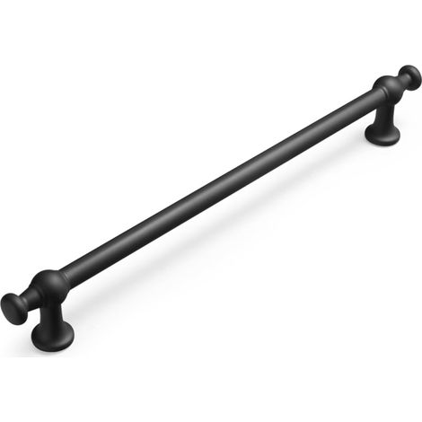 Juego de 6 tiradores negros de 224 mm (8,9 pulgadas) para cajones de muebles de cocina, armarios, dormitorios, baños y oficinas. (1/5)