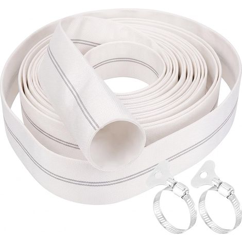 Tuyau en tissu - Diamètre 25 mm - 10 m - Tuyau plat avec 2 colliers de serrage en acier inoxydable - Kit de tuyau en toile et polyéthylène - Pour jardin, agriculture, industrie (1/5)