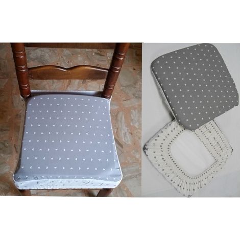 Trade Shop - Juego De 6 Fundas De Cojines Para Silla Con Banda Cojín Acolchado Desmontable -