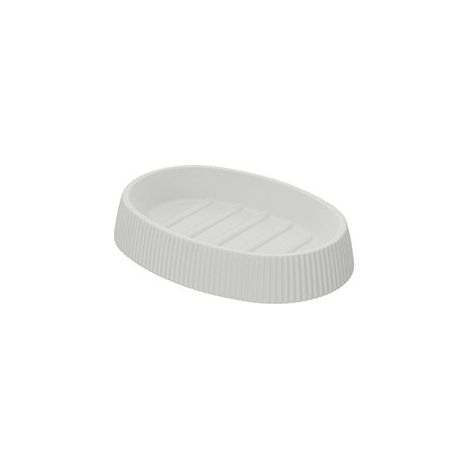 Portasapone bianco linea London in plastica PS e ABS design moderno Feridras