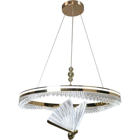 Lampadario anello ArtDéco oro cristalli LED 48W Marissa (1/5)