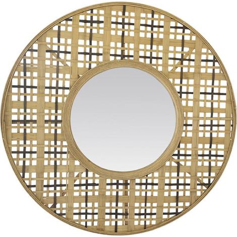 Miroir rond en bambou 80cm (1/2)