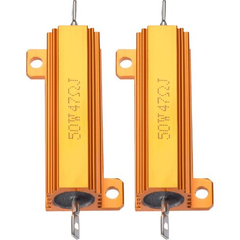 2 Pcs Aluminium Boîtier Résistance, Bureau LED Convertisseur Remplacement Bobiné Résistance, pour Emploi Quotidien (Or, 50W 47 Ohm) (1/5)