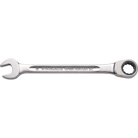 Chiave a bussola a cricchetto con anello di bloccaggio, 17F SW 17mm, lunghezza 229mm