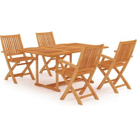 Maison Exclusive - Conjunto de comedor de jardín 5 piezas madera (1/5)