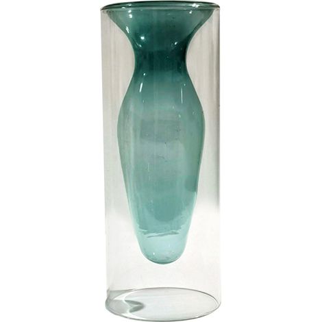 Vase de Plantes Hydroponiques en Verre Épuré, Bottle d'Aromathérapie Moderne - Style 4 Vert - 8 x 20cm - 1 Pièce - Décor de Maison / Bureau (1/5)