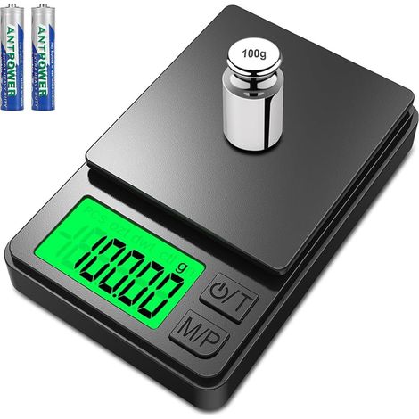 Balance de Précision 1000g/0.01g - Mini Balance Portable Avec Affichage LCD, 7 Unités, Fonction Tare - Pour Bijoux, Ingrédients, Cuisine, Café (1/4)