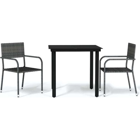 Maison Exclusive - Set Mobili da Pranzo per Giardino 3 pz Grigio (1/5)