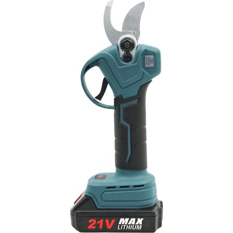 Sécateur électrique sans fil 21V, moteur sans balais, coupe 3 cm, écran LCD, 2 batteries 2000 mAh, lames de rechange, pour branches et gazon, avec mallette (1/5)