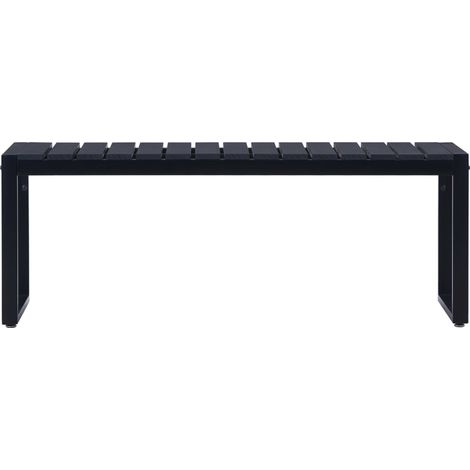 Banc de jardin  Banc extérieur  Banquette de jardin 120,5 cm Panneau PS Noir (1/5)