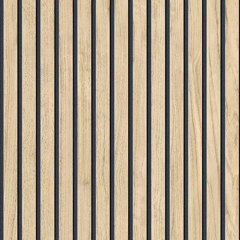 Belgravia Panacea Wood Slats Wallpaper Light Oak Black Realistic Striped (1/4)