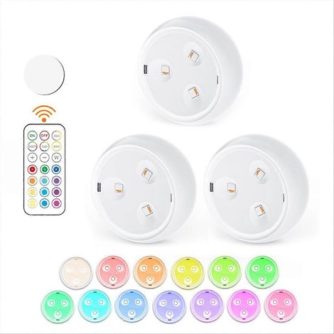 Spots LED RGB sous meuble avec télécommande, 13 couleurs changeables, A (1/5)