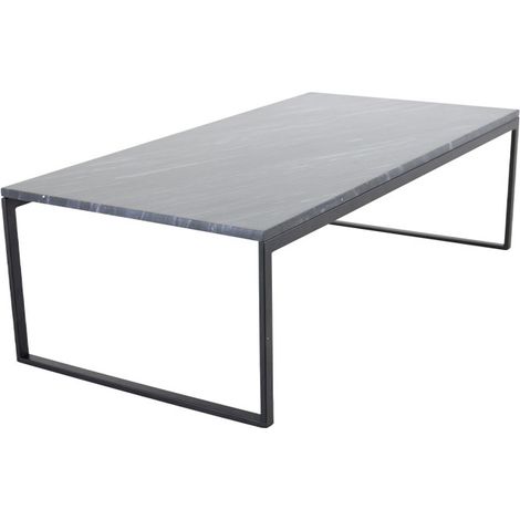 Table Basse en Marbre "Estelle" 120cm Gris & Noir (1/5)