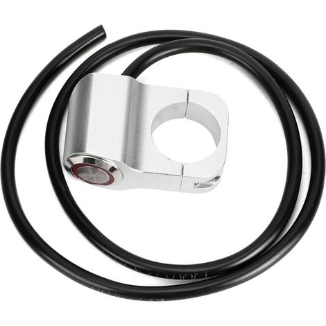 Projecteurs en acier étanches 25mm/0,98 pouces, interrupteur de phare de guidon pour moto vélo argent (1/5)
