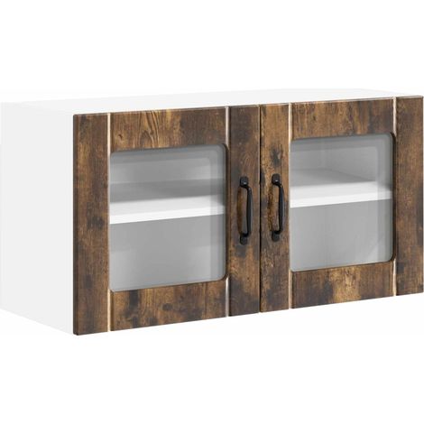 Maison Exclusive - Mobile in vetro da parete LUCCA Rovere Fumo 80 x 31 x 40 cm