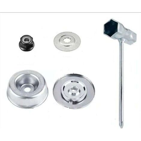 5-teiliges Trimmer-Teile- und Zubehörset für STIHL FS55 FS56 FS120 FS130 FS130R FS200 FS200R FS250, hochwertige Metallklinge für STIHL Freischneider-Klingenaufsatz-Ersatzsatz