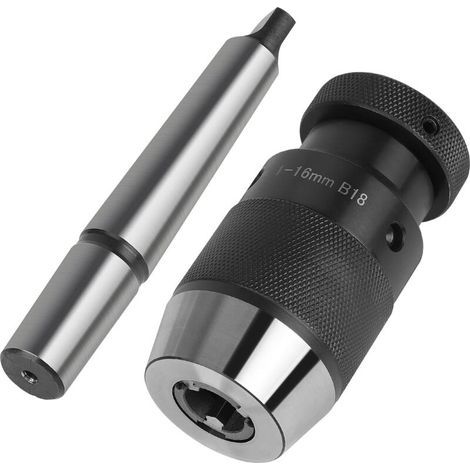 Mandrin de Perçage MK2-B18, 1-16mm, Mandrin de Perçage Tour Auto-serrant sans Clé, Cône de l'arbre MT2 pour Perceuse à Colonne, Fraiseuses, Tours (1/5)