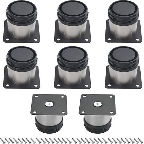 Furniture Legs, Round Adjustable Furniture Legs, Stainless Steel Furniture Legs for Kitchen Furniture (8 Pcs) (50mm) (1/5)