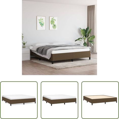 Sommeil - Cadre de lit sans matelas marron foncé 180x200 cm tissu (1/5)