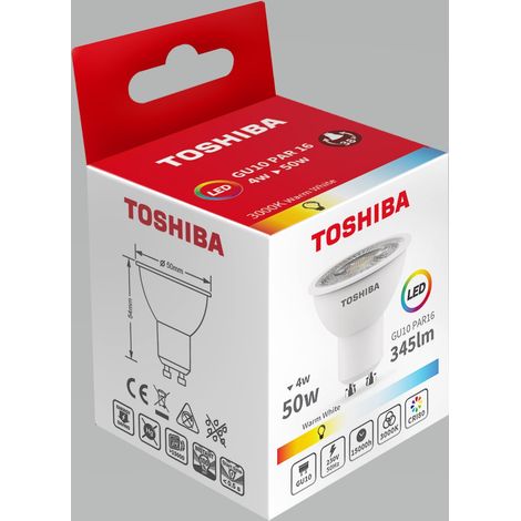 Bombilla led toshiba gu10 4w 3000k