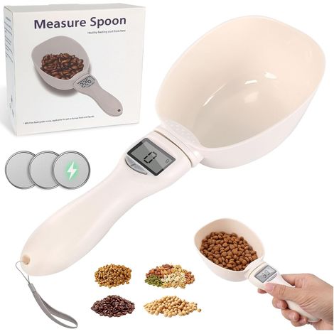 800g/0.1g Digital Measuring Scoop with LCD Screen, Food Measuring Scale, Pet Food Measuring Spoon