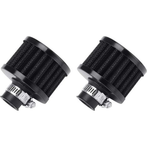 2 x Kaltluftfilter-Entlüftungs-Kurbelgehäuse-Turbolader 12mm Mini Schwarz für Auto Motorrad (1/5)