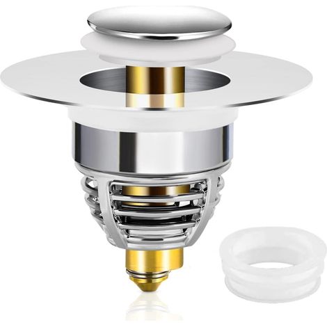 Ricambio universale per tappi per lavandini e tappi di scarico, tappi per lavandini in rame puro, tappi per lavandini a doppia tenuta per diametri da 32 a 42 mm.