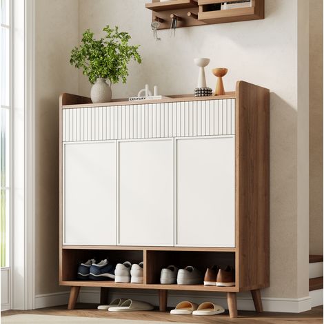 Scarpiera con 3 ante e 2 cassetti 90x35x100 cm OKMYHOME (1/5)