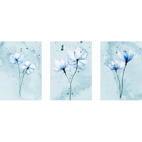 Poster-Set „Blaue Blumen“ PLN018 (1/5)
