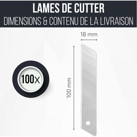 100x Lames Cutter 18mm - Lame de cutter professionnel - Très résistant et ultra pointu - Lames de rechange pour cutter (1/3)