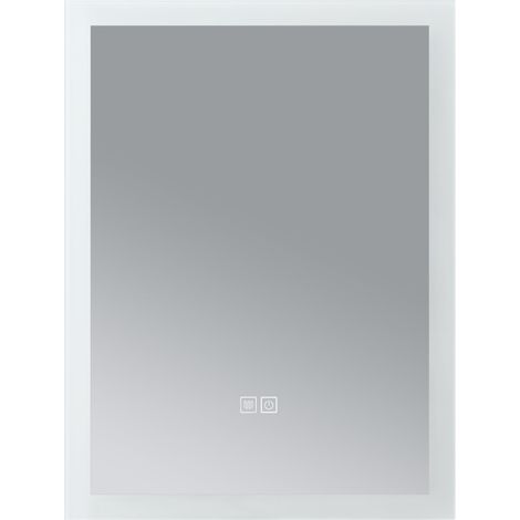 Specchio decorativo moderno a LED per il bagno 60 x 45 x 3 cm bianco 030010170