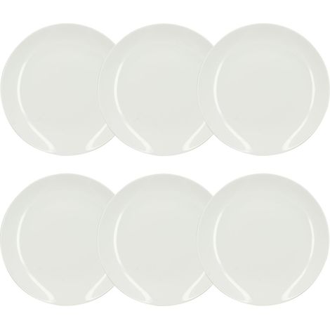 Lot de 6 assiettes plates en porcelaine 27cm, METROPOLITAN