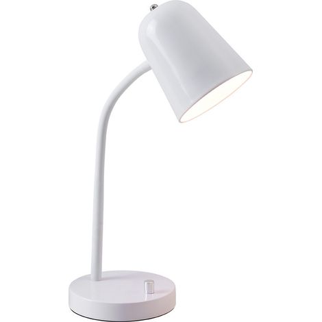 Lampe de bureau orientable Pour bureau à domicile avec interrupteur à câble lecture Blanc (1/5)