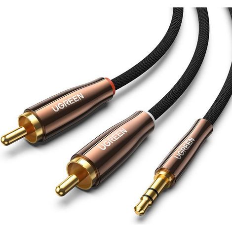 Cavo UGREEN AV170 con 2 connettori RCA (Cinch) da 3,5 mm, 1 m (nero)