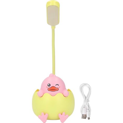 Lampe de bureau LED avec porte-stylo, col de cygne flexible, recharge USB, design œuf, lumière douce protection yeux, ABS compact (1/5)