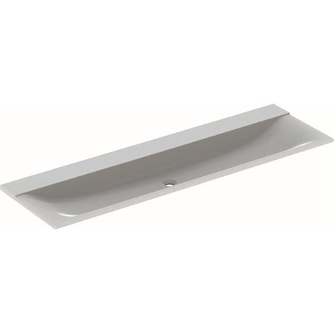 Lavabo pour meuble Geberit Xeno², 160x48cm, sans troude robinetterie, sans trop-plein, Blanc alpin