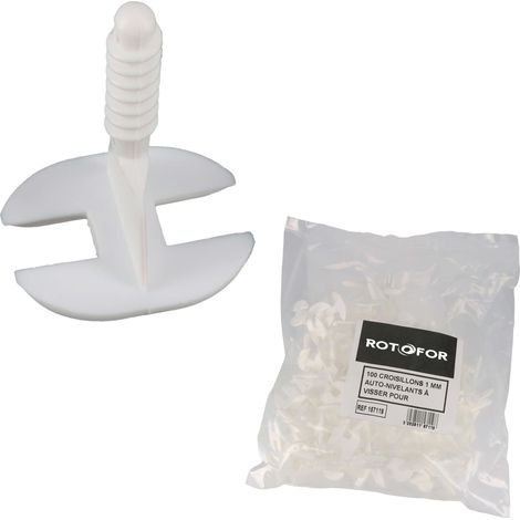 Lot de 100 croisillons auto-nivelant à visser pour carreaux de 2 à 18 mm pour carrelage - 2 mm (1/2)