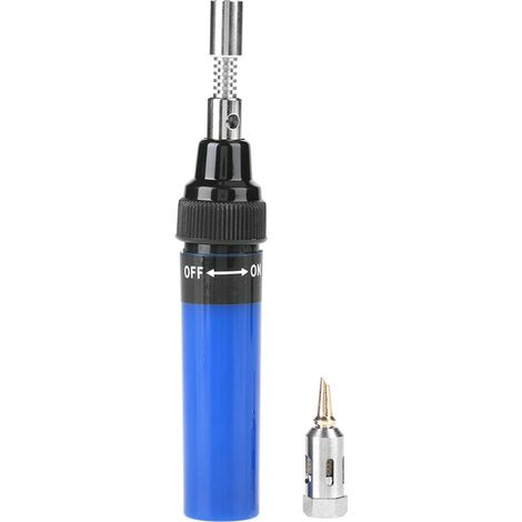 Cordless Butane Gas Blow Torch Soldering Iron Gun Welding Pen Tool 1300℃ (Blue)