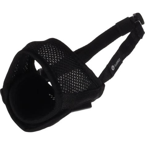 Muselière noir en nylon doux taille L pour chien - Flamingo