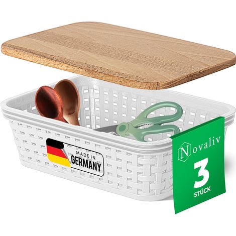 3x Novaliv Aufbewahrungsbox  3x Aufbewahrungsbox, 3x Holzdeckel (1/5)