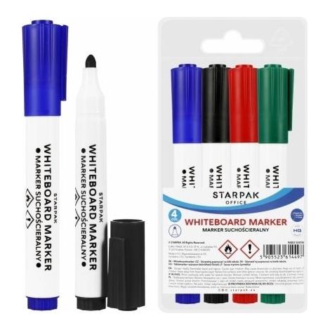 Runder Whiteboardmarker, 4 Farben