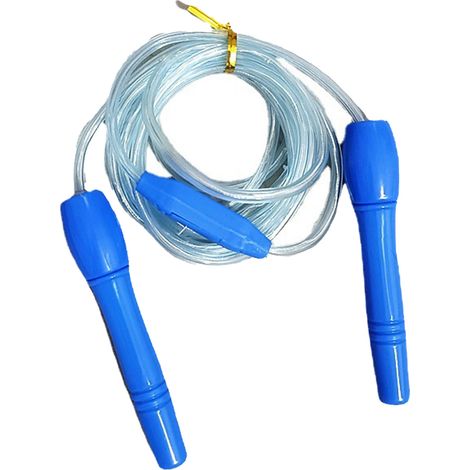 Corde à sauter lumineuse réglable bleue, idéale pour adultes, enfants et adolescents, brille dans l'obscurité. (1/5)