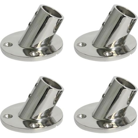 4X Acier Inoxydable 60 Degrés 22Mm 7/8 Pouces Tube Base Ronde Main Courante Garde-Corps Raccord Aviron Yachts Accessoires (1/5)
