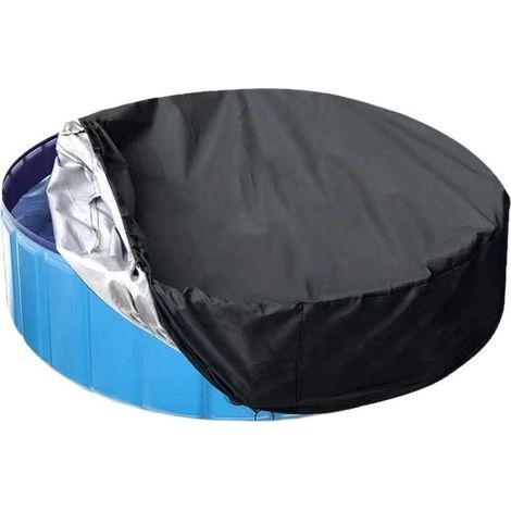 Foldable pool cover, large round foldable cover for children's pool, portable, black, 82 x 30 cm (1/5)