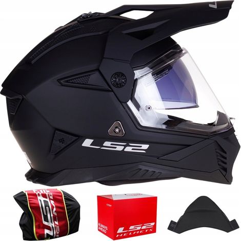 Motorradhelm LS2 MX702 PIONEER II Mattschwarz ATV QUAD CROSS ENDURO