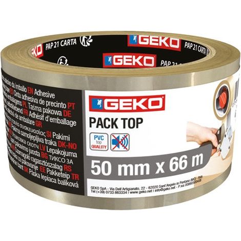 GEKO - Adhésif emballage PVC 50 mm x 66 m transparent